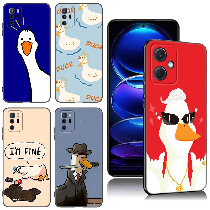 Новый забавный черный силиконовый чехол для телефона Duck Goose для Xiaomi Redmi Note 10 11 11S 12 13 4G 8 9 11T Pro 5G Plus 8T 9S 10S 12S