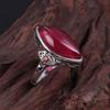 Кольца S с инкрустацией из натурального красного халцедона в форме маркизы для женщин, ретро-стиль, этническое свадебное украшение, регулируемое