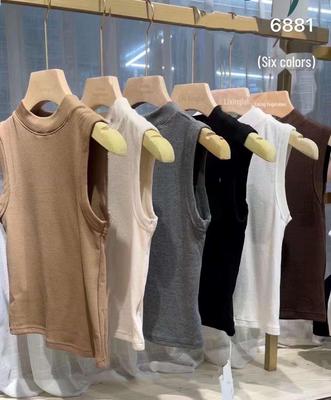 Женский облегающий жилет без рукавов Sanded - осень/зима, полувысокий воротник, внутренняя/верхняя одежда