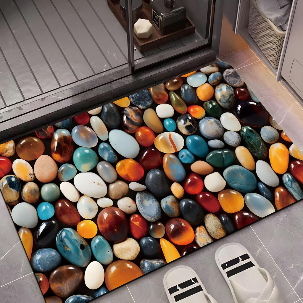3D Colorful Diatomaceous Earth Non-Slip Bathroom Floor Mat