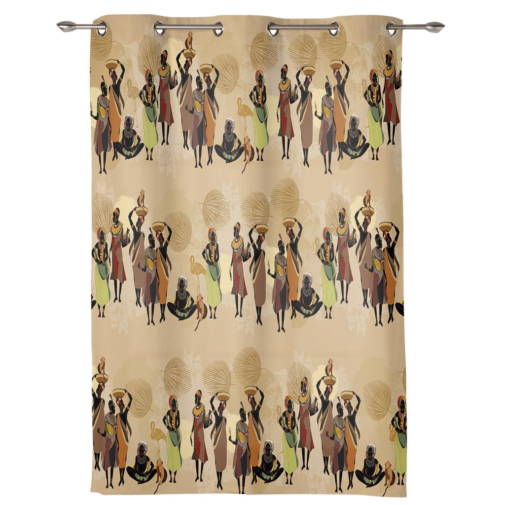 Этнический стиль, африканские женские черные женские шторы для спальни, гостиной, оконные шторы, жалюзи, кухонный декор, шторы