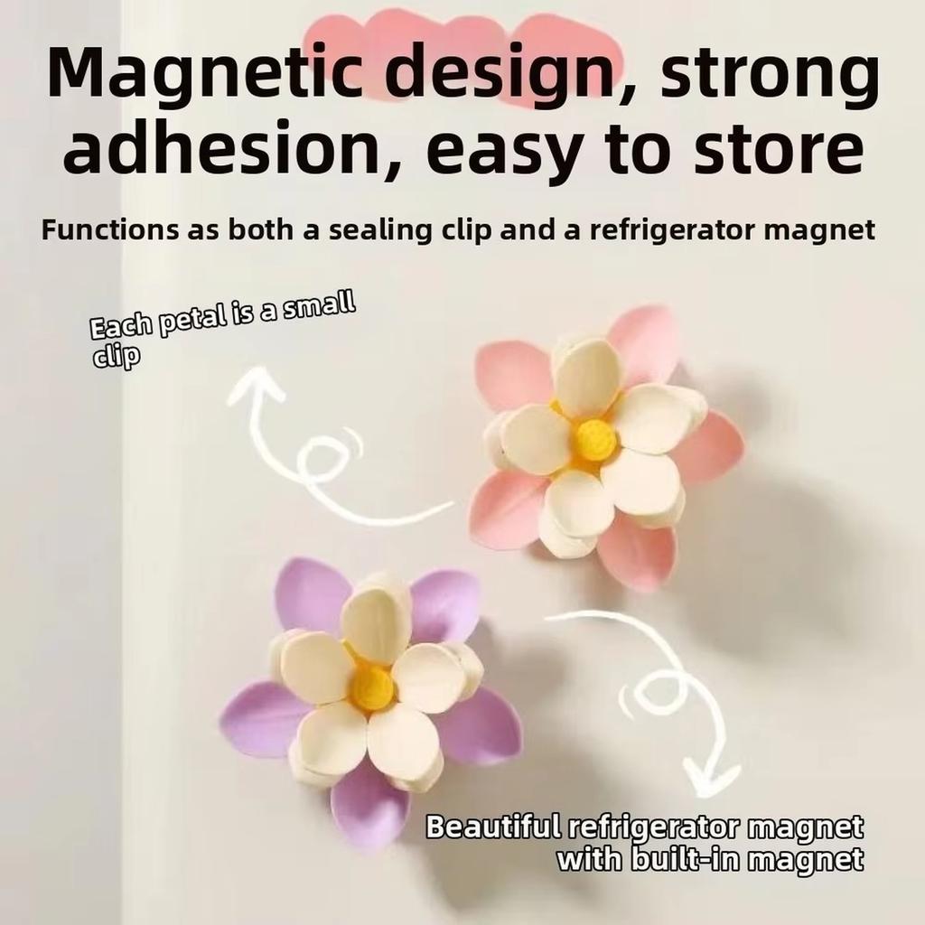 Lotus Magnetic Sealing Clip Creative Food Snack Bag Sealer Fridge Sticker