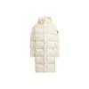 800 Fill Loose Fit Detachable Hooded Mid-Length Goose Down Jacket Unisex Outerwear Beige H23086