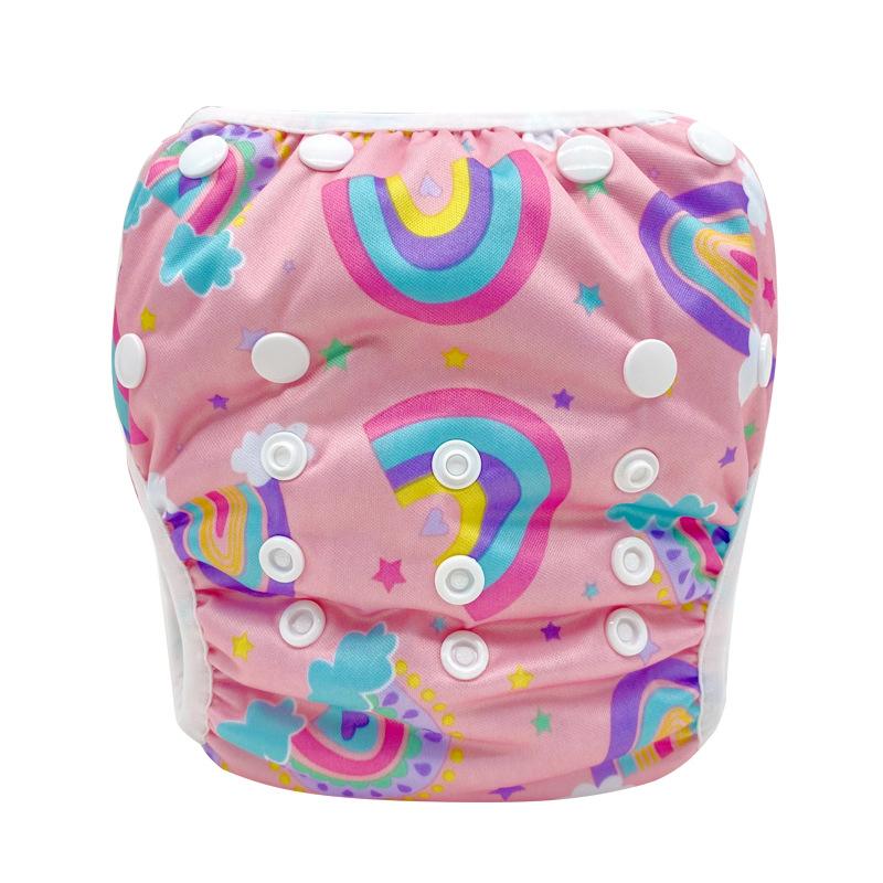 Плавки для плавания для младенцев Дышащие удобные детские обучающие трусики для степ-обучения Сменные стираемые подгузники Кнопки Непротекаемые подгузники