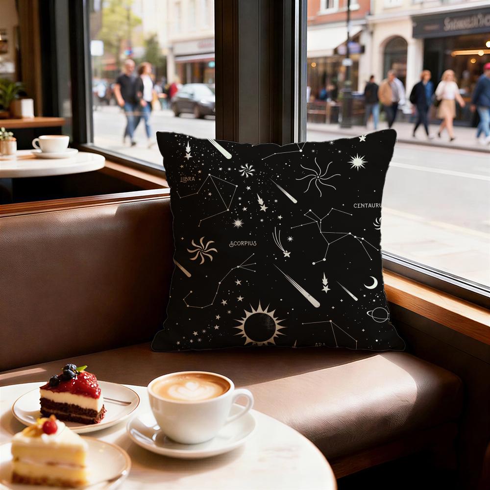 Constellation Pattern Cushion Cover Set of Decorative Short Plush Pillow Covers for Sofa Soft Cushion Case x cm