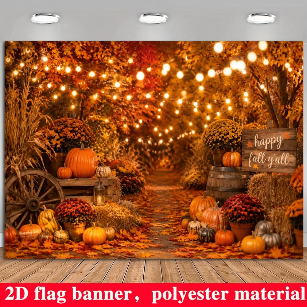 2D planar flag 2D plane - 1 piece of 2D flag background with autumn harvest theme and pumpkinszyc