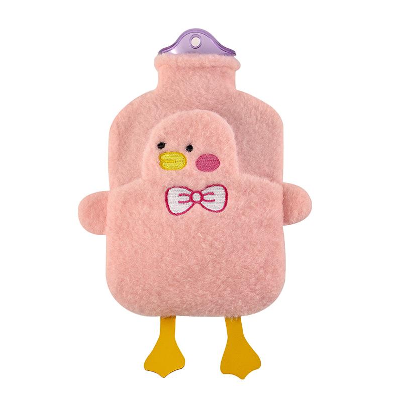 3979 Cute Plush Water Filling Hot Water Bag Large Water Bag Student Dormitory Belly Warming Hot Compress Hand Warmer