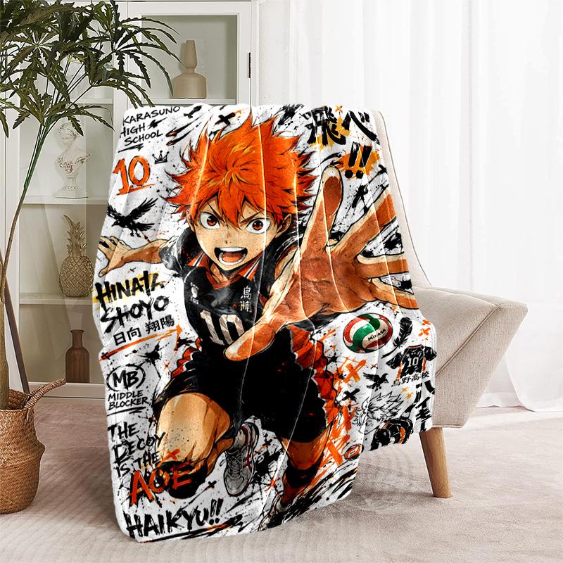 1pc Blanket - Haikyu Print Design, Lightweight Blanket for Sofa, Bed- Soft &Warm, Gift for All Seasons