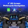 Authentic Wireless Carplay Motorcycle Android Auto 5 Inch Motorcycle GPS Navigation Waterproof Dual BT Dual CAM Recorder
