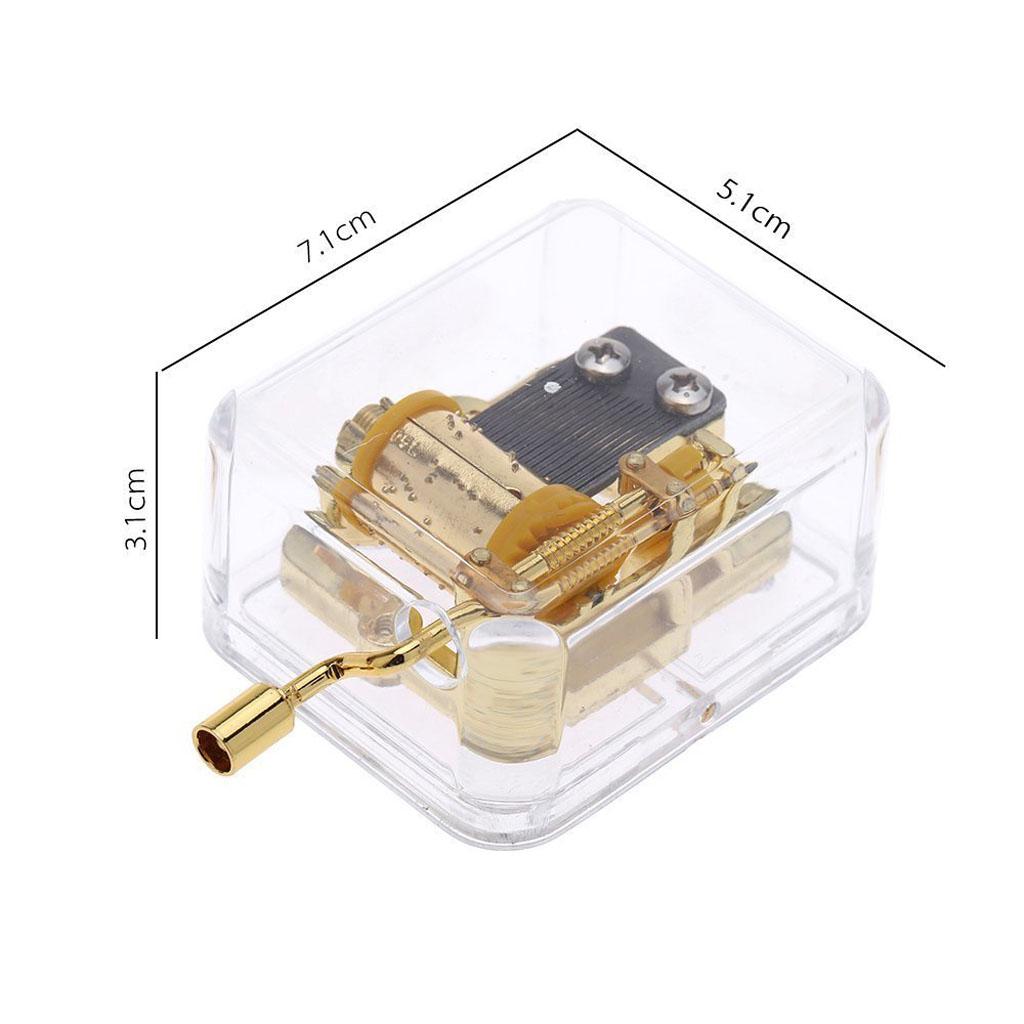 Acrylic Hand Crank DIY Music Box Movement Mechanical Crafts Part Gift