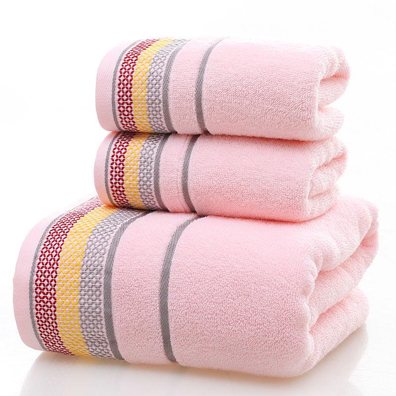 1 банное полотенце из чистого хлопка + 2 полотенца Банное полотенце из чистого хлопка для взрослых Ткань мягкая и впитывающая, не линяет и не выцветает