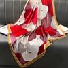 Print Satin Silk Square Scarf Hijab Women Bandana 90CM Headscarves Neckerchief Ladies Muffler Shawl Wrap Foulard Headband