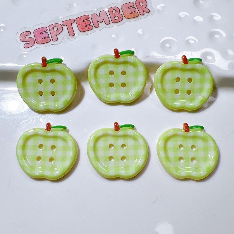 Color Apple Shape Button Resin Ornaments Diy Garment Shoes Sewing Crafts Supplies Diy Handmade Patch