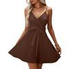 Women's Fashion Casual V-Neck Ruffle Casual Straps Sleeveless Dresses