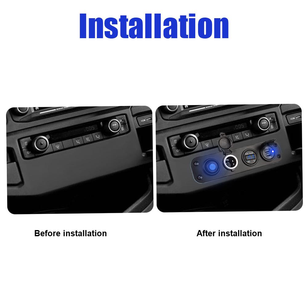 Dual USB Charger Power Adapter Digital Voltmeter QC 3.0 Car Charger Outlet Panel C Igarette Lighter Socket