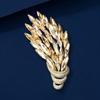 Высококлассная и элегантная женская хрустальная брошь в виде колоса пшеницы с ощущением легкой роскоши и высокого класса