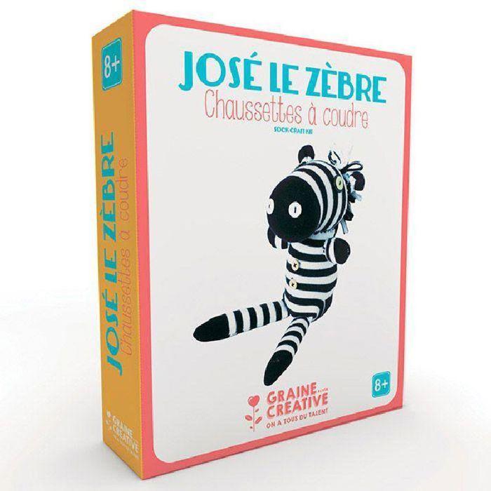Kit couture enfant - Graine créative - José le zèbre - Beige - À partir de 8 ans - Mixte