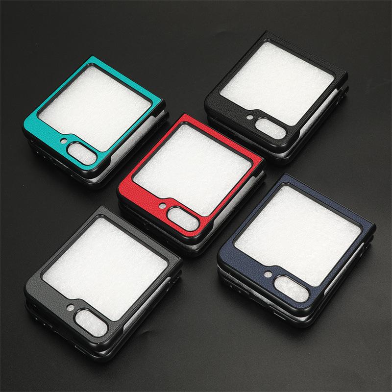Кожаный чехол-накладка для телефона Samsung Galaxy Z Flip 6 5 Flip6 Flip5 Flip4 Flip3 с держателем для карт, защитный чехол-рукав