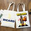 Ricard Graphic Cartoon Printed Canvas Shoulder Bag Female Harajuku Funny Large-capacity Eco Environmental RICARD Shopper Bag