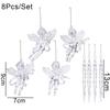 Clear Crystal Snowflake Icicle Pendants Acrylic Shiny DIY Christmas Tree Hanging Ornament Navidad New Year Party Home Decoration