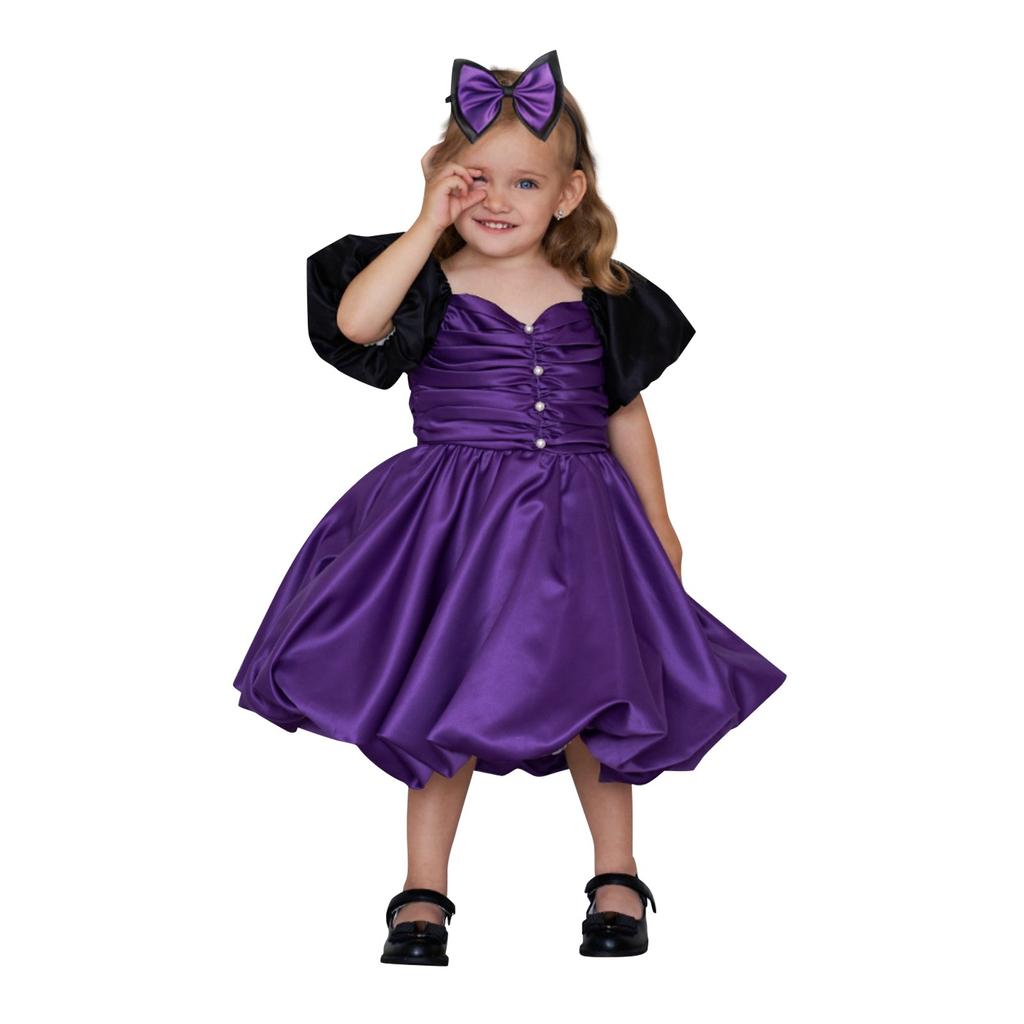 Платье для девочек на Хэллоуин, принтованное платье, костюм для ролевой игры ведьмы, костюм для косплея, маскарадный костюм