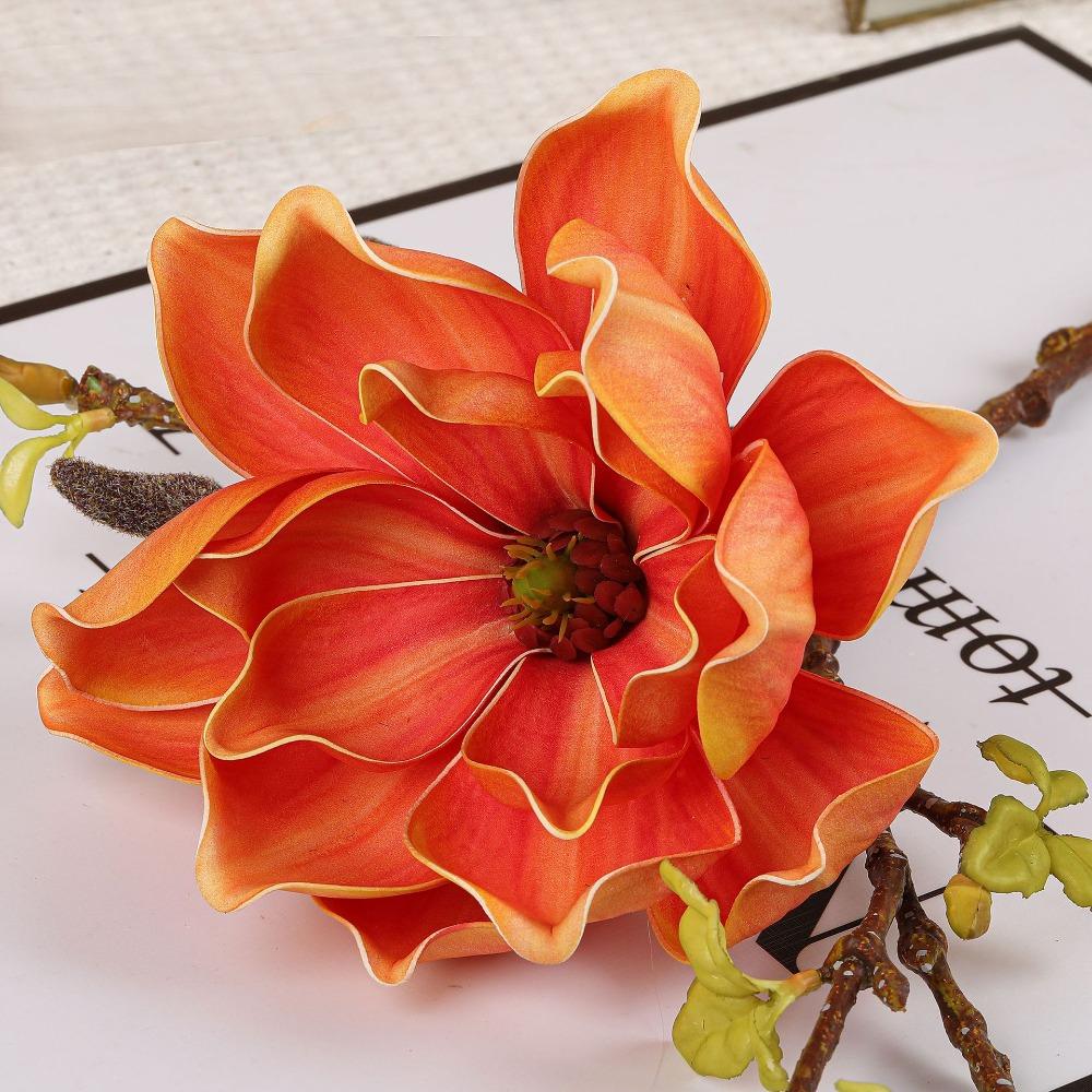 Искусственная ветка магнолии, Искусственные цветы орхидеи с эффектом реального прикосновения, Декор для сада на открытом воздухе