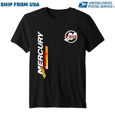 Футболка с логотипом Mercury Racing для яхт и катеров, хлопок, размер США S-5XL, с длинным или коротким рукавом