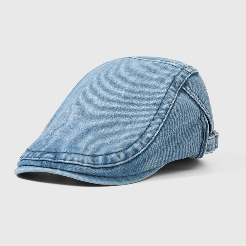 Spring Autumn Denim Casual Stylish Women Breathable Adjustable Party Daily Use Travel Beret Hat