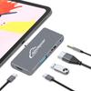 USB C Hub Type C Hub iPad Mac Hub 60W PD Fast Audio Type C Hub Slim Design with Protective Cover Port Docking Station Direct Insertion Compatible with