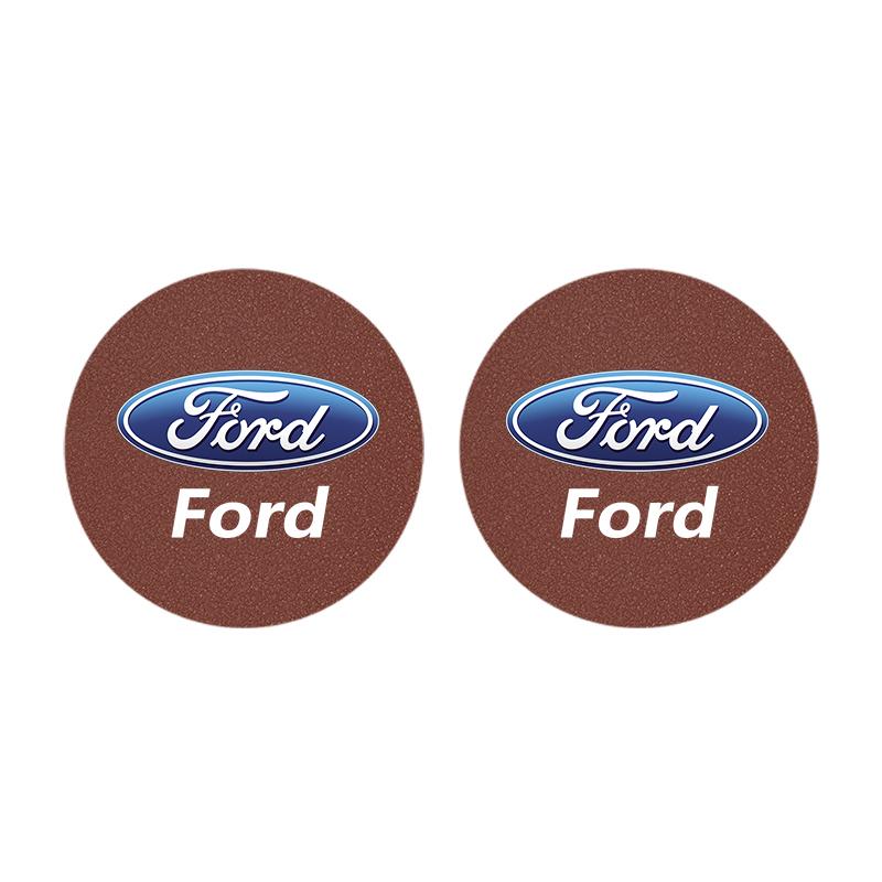 2Pcs Car Coaster Suede Mat Water Cup Anti-slip Pad Auto Interior For Ford Focus Fiesta Puma Ranger Kuga MK7 MAX F150 Mondeo