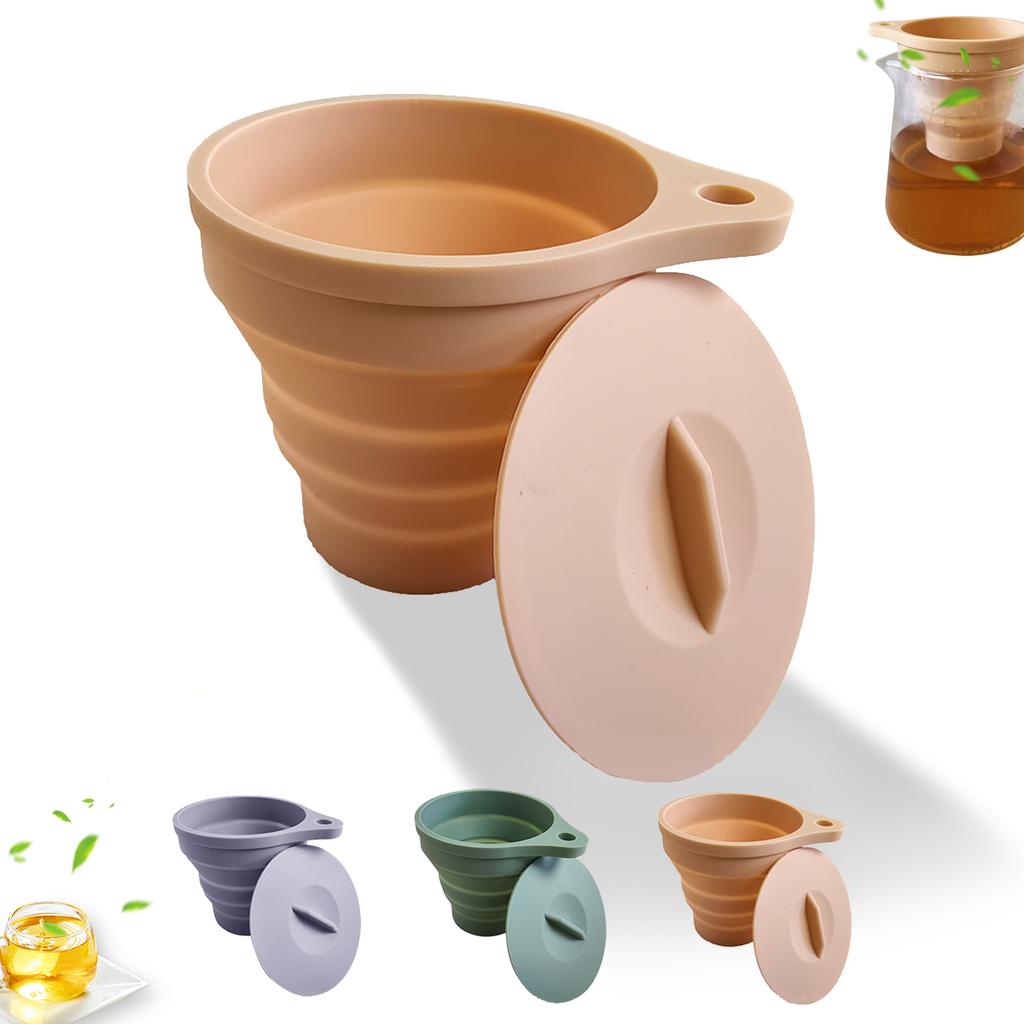 Складная силиконовая заварочная воронка Leeseph, многоразовый держатель фильтра для кофе и чая, складное ситечко для заваривания чая для путешествий, кемпинга