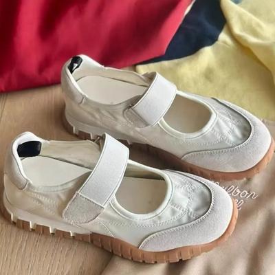 Кожаные туфли Мэри Джейн на платформе, женские туфли на липучке, лето 2025, новая спортивная и повседневная обувь, универсальные туфли на плоской подошве