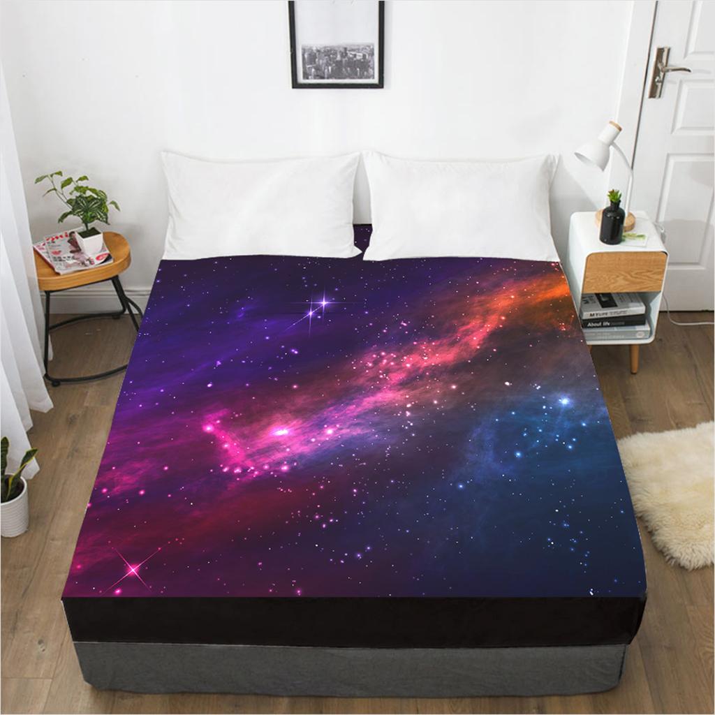 Домашний текстиль 3D-печатный узор «Звездное небо» простыня чехол для матраса эластичная простыня на резинке комплект постельного белья из 3 предметов