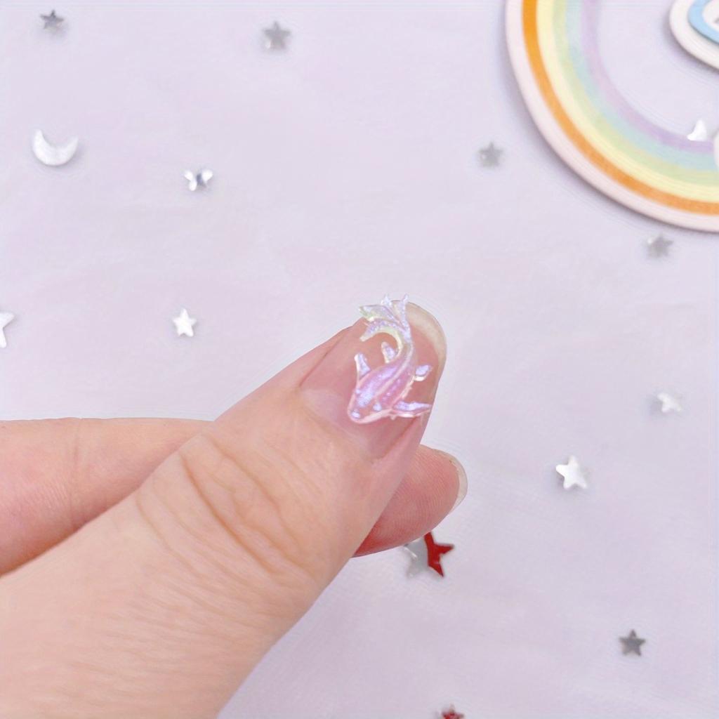 100 шт. смолы мини-блеск красочный градиент Золотая рыбка искусство ногтей плоская задняя часть стразы аппликации DIY альбом серьги декор аксессуары ремесла