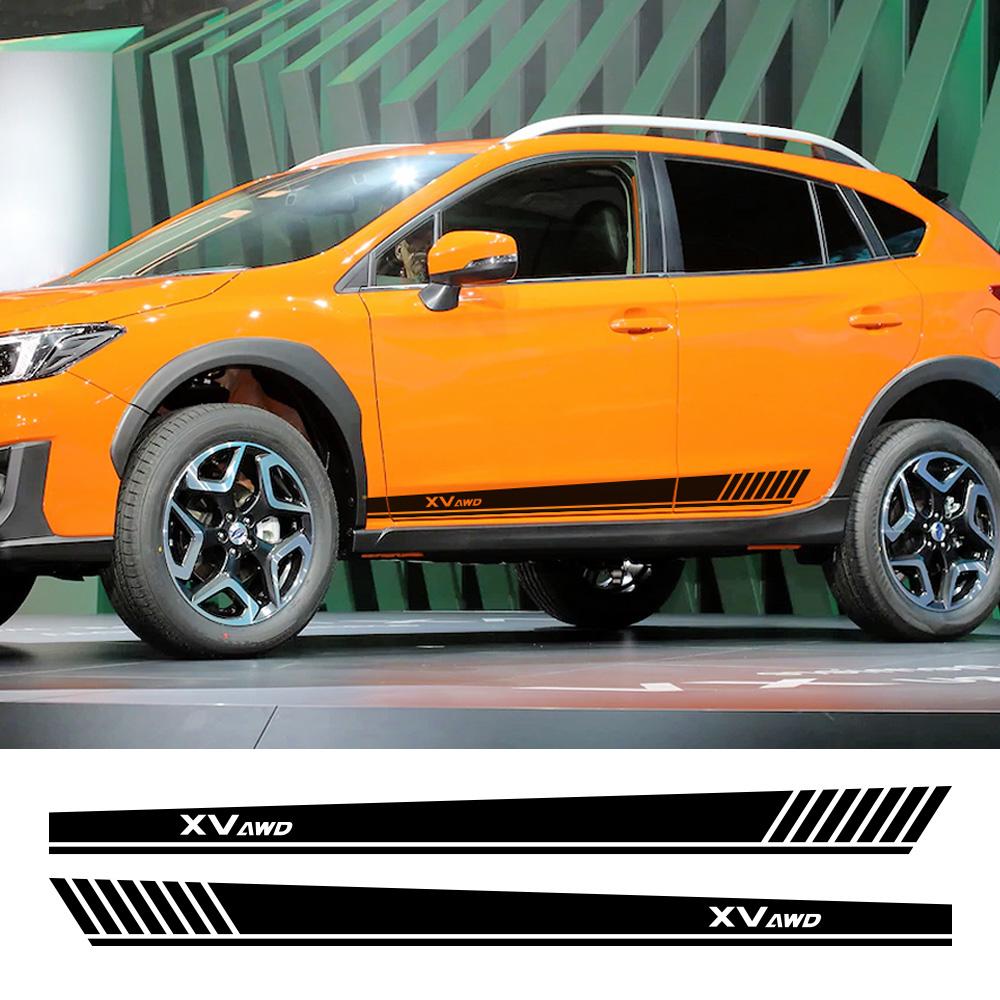 2 шт. Наклейки на боковую часть двери автомобиля для Subaru XV Racing Sports Длинная полоса Стайлинг Тюнинг Автоаксессуары Виниловая пленка Обертка