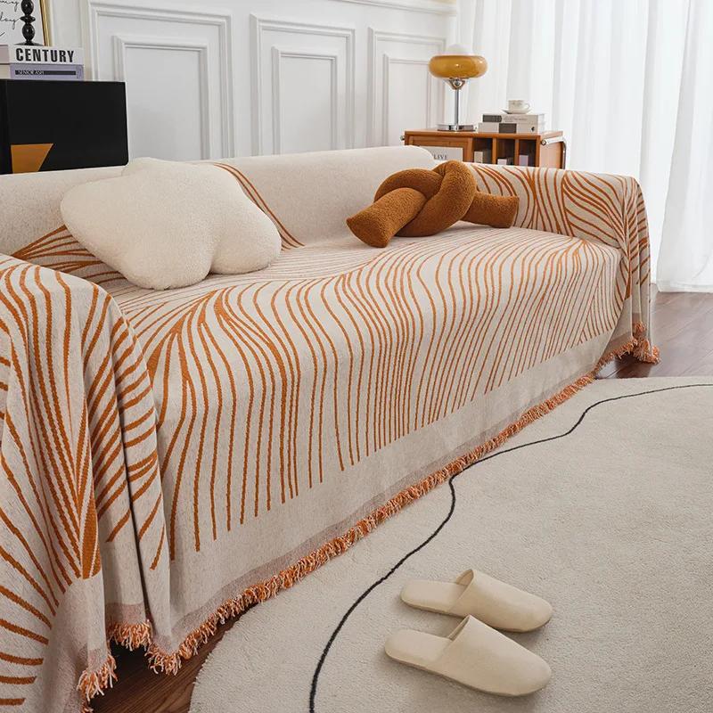 Home Camping Blanket Tapestry Bedspread Nordic Home Decor Leisure Sofa Cover Tassel Line Blanket Wild Tent Ornament Blanket