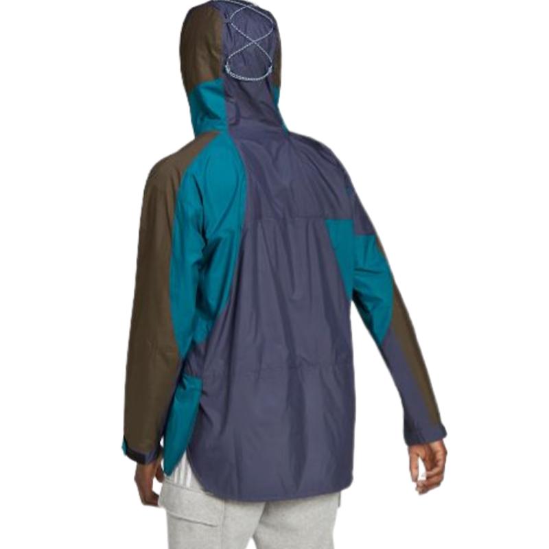 Adidas Оригинальная спортивная куртка с цветными блоками трилистника, мужская верхняя одежда, бирюзовый синий HF4803