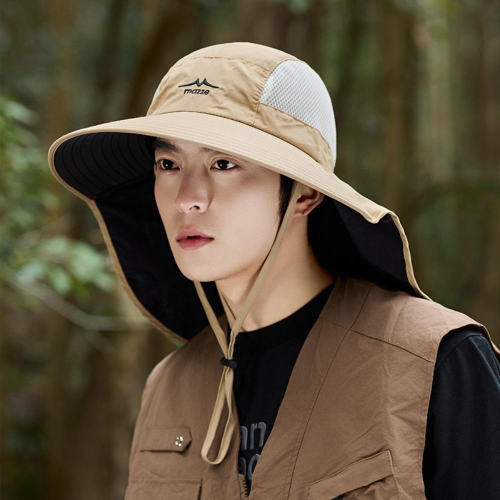 Mesh Outdoor Sun Hat Sunscreen Male Fisherman Cap Breathable Foldable Bucket Hat Women