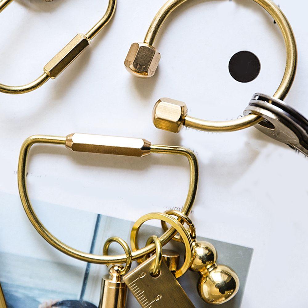 Unique DIY Craft Tools Whistle Ruler Pendant Key Ring Brass Keychain Jewelry Accessories