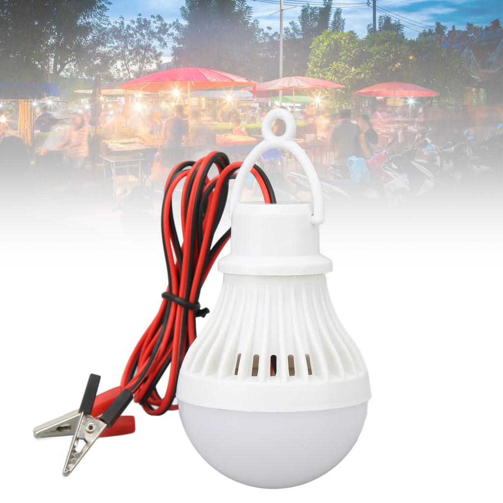 Outdoor Emergency Light Bulb LED Camping Tent Lantern Plastic Outdoor Emergency Light Bulb with Hook for Hiking Fishing 12V 5W