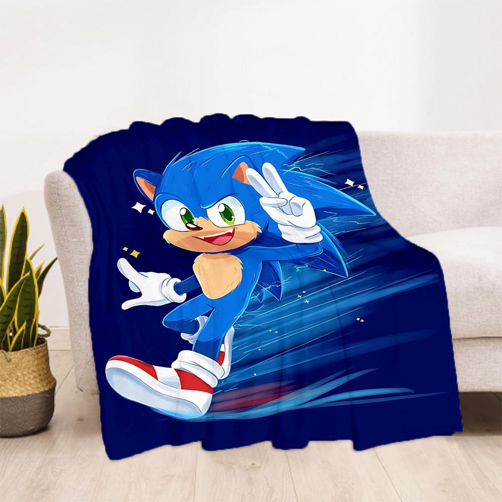 1 шт. Sonic Speed Всесезонный комфорт, уличный фланелевый плед - Мягкий, теплый и уютный для дневного сна, кемпинга и путешествий 040