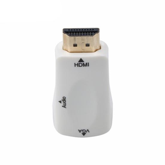 Адаптер HDMI-совместимый на VGA Папа-Мама Высокая четкость 1080P Аудиокабель Конвертер для ПК Ноутбука