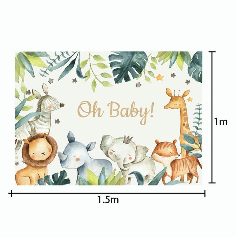 Фон для фотосъемки с изображением животных на день рождения, детский душ, вечерние фото-деко