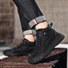 38-46 Модные зимние ботинки для мужчин, плюшевые кожаные ботинки с ручным швом, высокие походные ботинки, нескользящие, теплые, мужские ботинки, большие