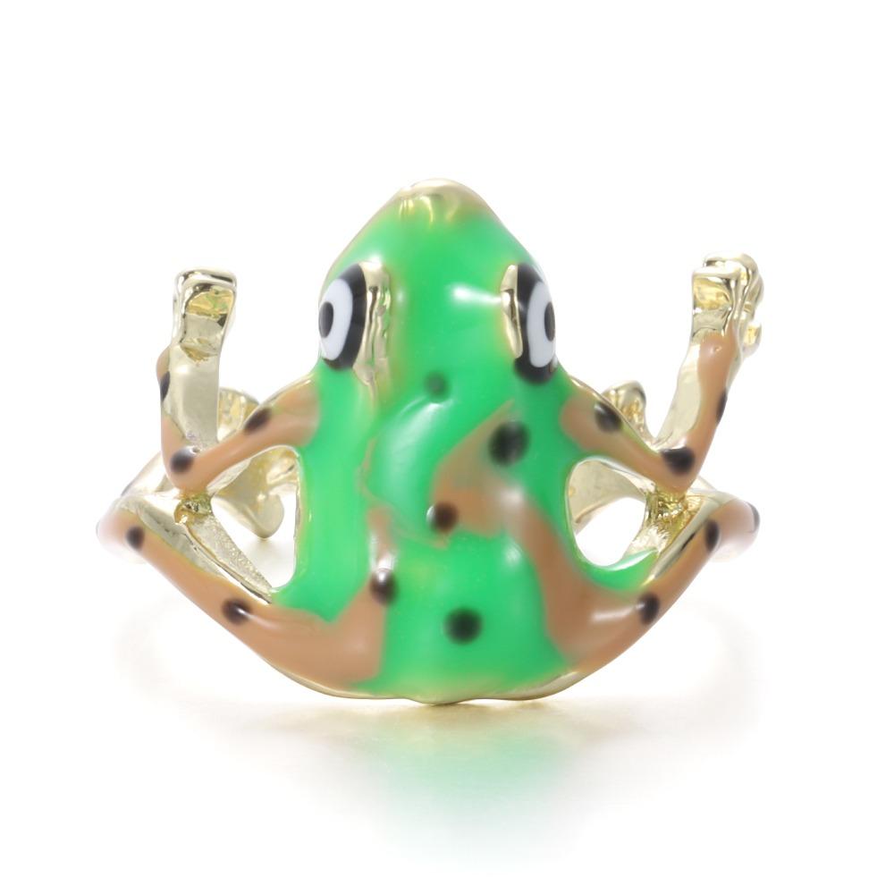 Gift Originality Tree Frog Ring Alloy Cute Frog Open Rings Opening Animal Shape Adjustable Ring for Men