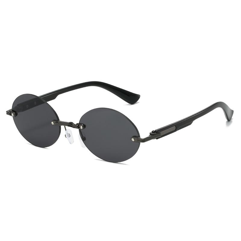 Поляризованные Безободковые Винтажные Тренд Овальные Солнцезащитные Очки Женские Мужские Изысканные Роскошные Солнцезащитные Очки Для Вождения Рыбалки Мужские Женские Очки