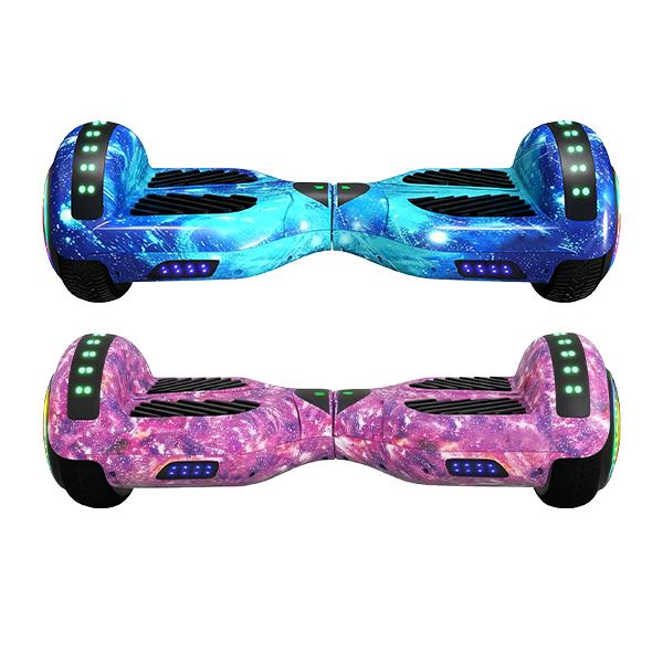 Гироскутер, 6,5" Самобалансирующийся скутер Гироборд с колесами, Bluetooth-динамик Светодиодные фонари для детей и взрослых