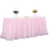 Юбка для стола из тюля, 3-слойная скатерть с шифоновой подкладкой, украшение свадебного стола, столовые приборы для