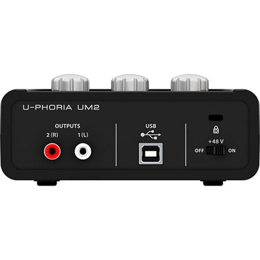 Behringer 2 Input 2 Output USB Audio Interface Black UM2 1-Channel U-PHORIA
