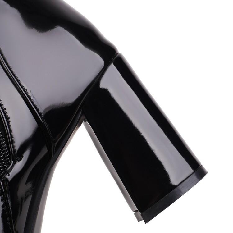 Ярко-желтые лакированные ботильоны для женщин на шнуровке, белые ботильоны на высоком каблуке, женские туфли большого размера 48